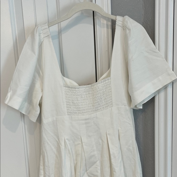 a new day White Sweetheart Cotton Midi Dress with Short Sleeves & Pockets - Picture 9 of 11